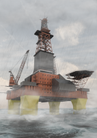 3D rendering of rig platform