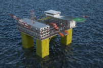 Drilling Offshore Platform Engineering 3D Rendering